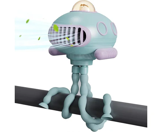 Мультифункціональний вентилятор Submarine F18 with music and battery 4000 mAh Blue