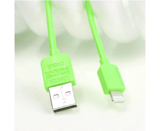 Lightning USB кабель "Remax Light Speed" 1m зеленый для iPhone/iPod/iPad