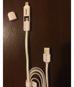 Lightning USB+Micro USB 2в1 кабель "Aspor" 1m для iPhone/iPod/iPad