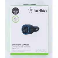 Автомобильная зарядка АЗУ "Belkin" 2A черная на 2 USB порта