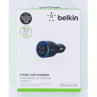 Автомобільна зарядка АЗУ "Belkin" 2A чорна на 2 USB порту