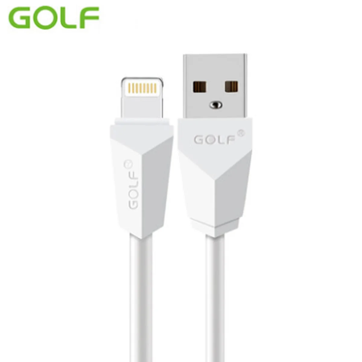 Lightning USB кабель "GOLF" Diamond 1m білий для iPhone / iPod / iPad