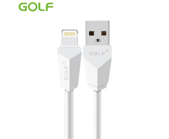 Lightning USB кабель "GOLF" Diamond 1m белый для iPhone/iPod/iPad