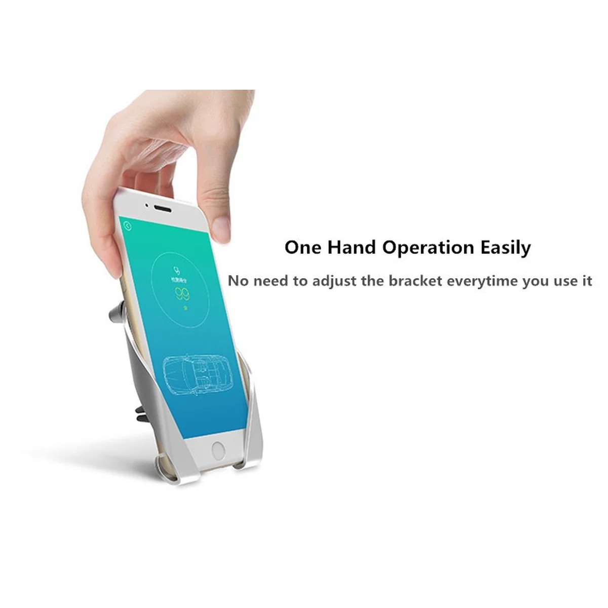 Автомобильный держатель "Car Vent Mount" серебряный