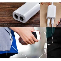 Кабель-переходник Jack 3.5 M/2 F белый