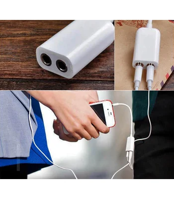 Кабель-перехідник Jack 3.5 M / 2 F білий