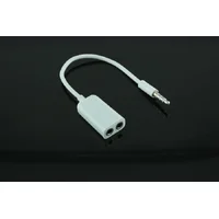 Кабель-переходник Jack 3.5 M/2 F белый