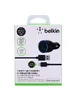 Автомобильная зарядка АЗУ "Belkin" 2A черная на 2 USB + Lightning кабель