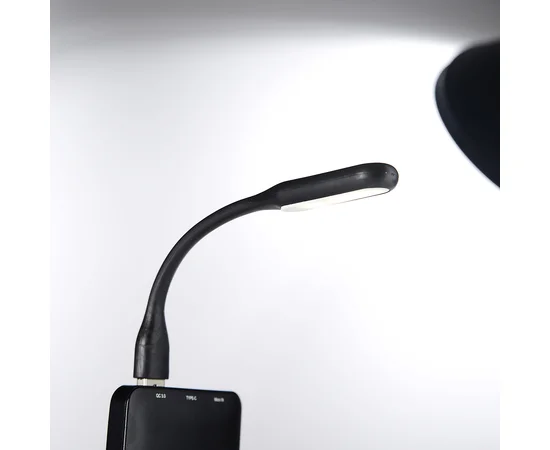 Гибкий фонарик LED USB черный