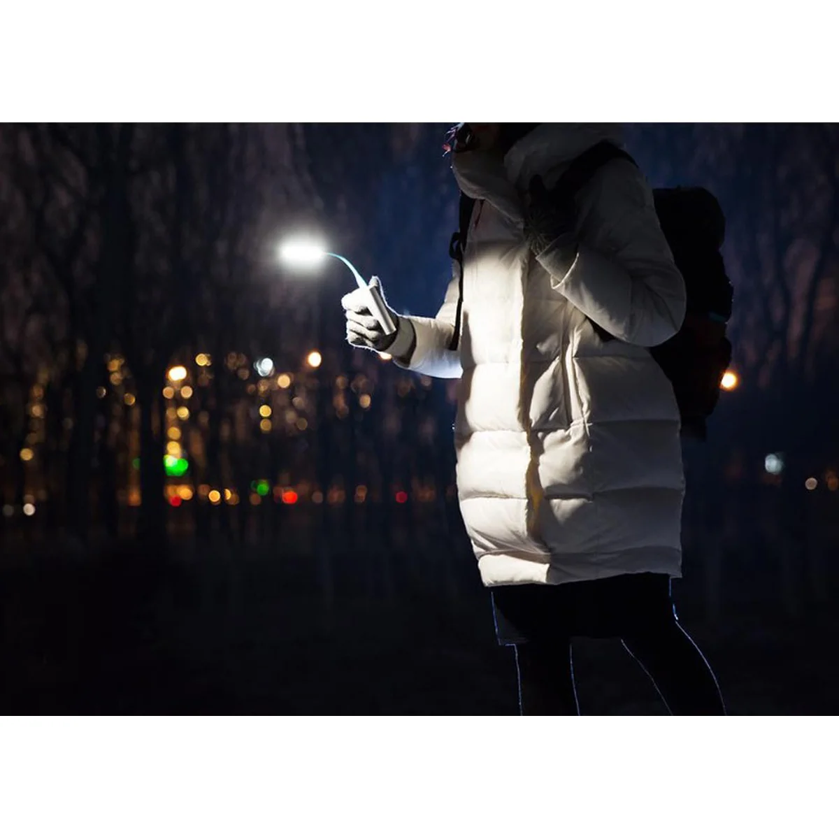 Гибкий фонарик LED USB оранжевый