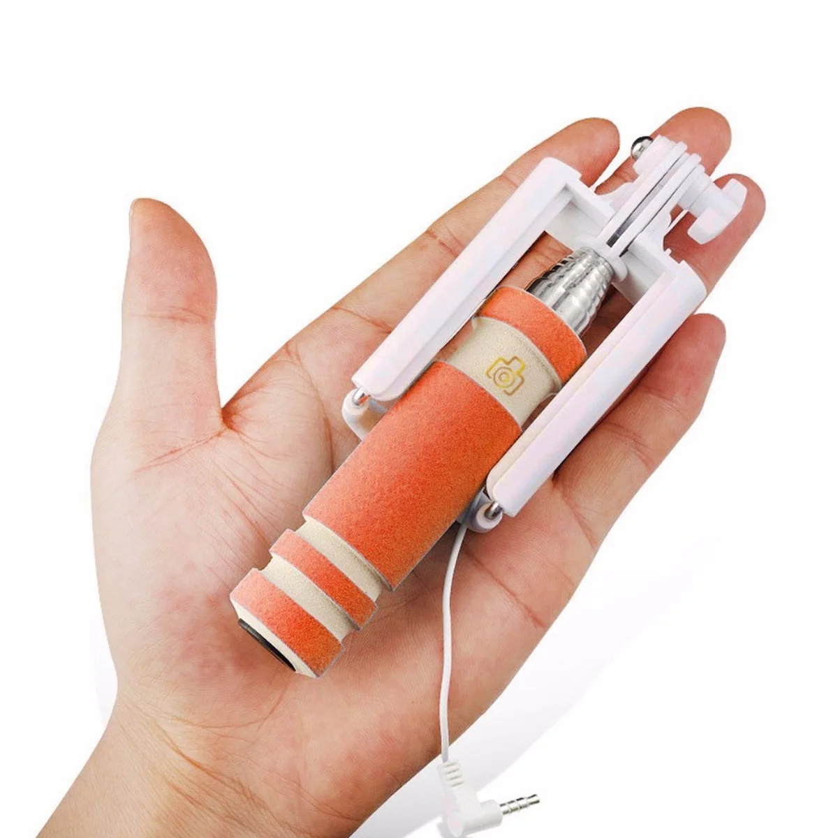 Компактный оранжевый монопод для "селфи" 14-48 см