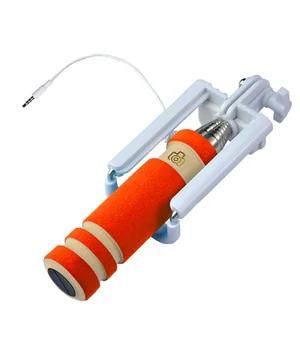 Компактный оранжевый монопод для "селфи" 14-48 см Компактный оранжевый монопод для "селфи" 14-48 см