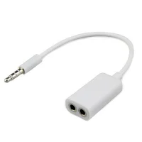 Кабель-переходник Jack 3.5 M/2 F белый