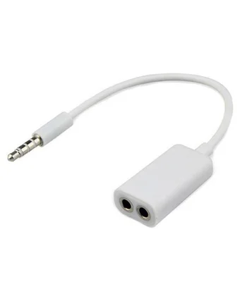 Кабель-перехідник Jack 3.5 M / 2 F білий