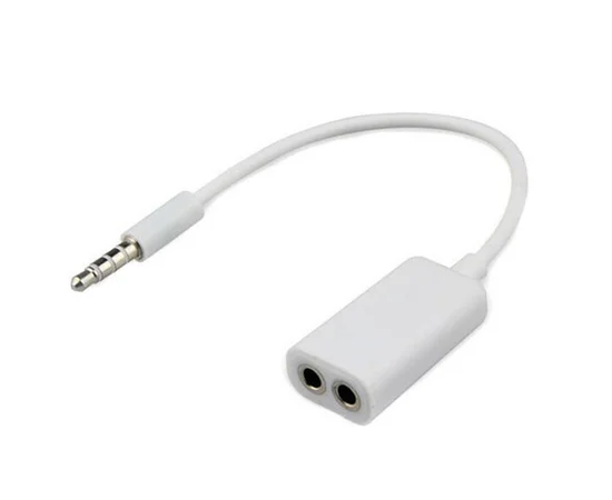 Кабель-перехідник Jack 3.5 M / 2 F білий