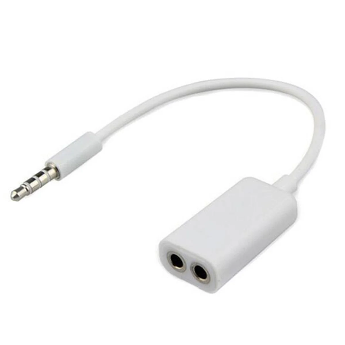 Кабель-перехідник Jack 3.5 M / 2 F білий