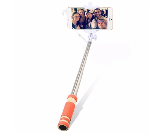 Компактный оранжевый монопод для "селфи" 14-48 см