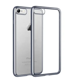 Силиконовый серый прозрачный чехол для iPhone 7/8