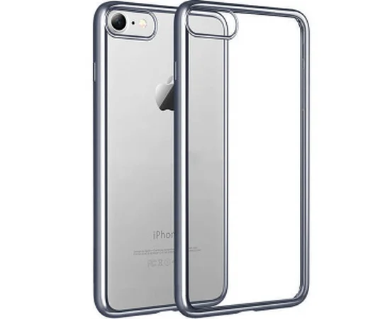 Силиконовый серый прозрачный чехол для iPhone 7/8
