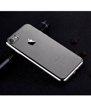 Силиконовый серый прозрачный чехол для iPhone 7/8