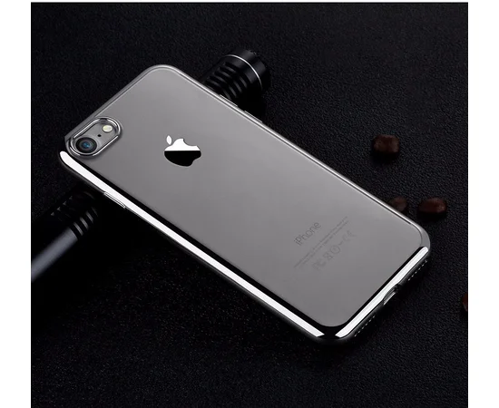 Силиконовый серый прозрачный чехол для iPhone 7/8