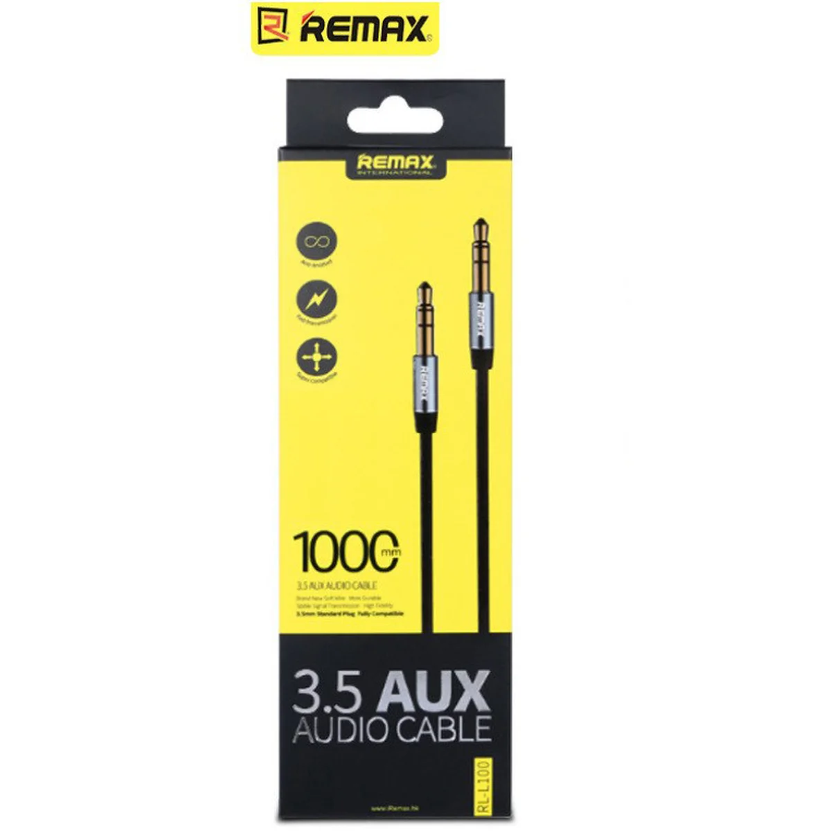 AUX кабель 3.5mm "Remax" 1m черный