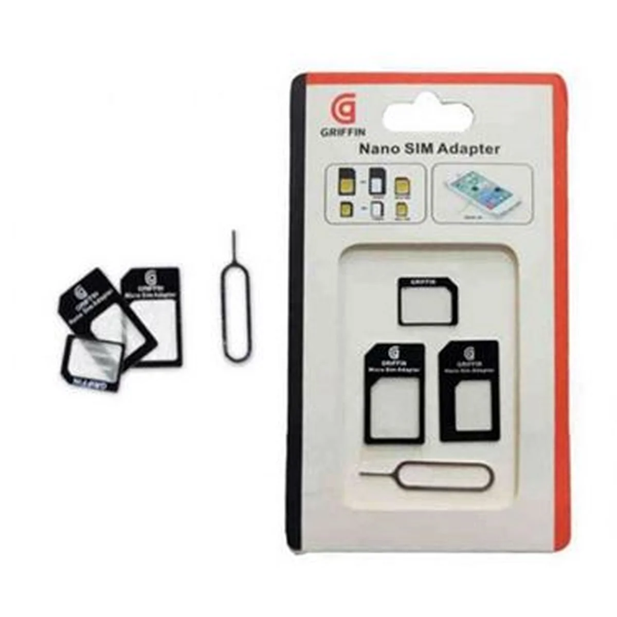 Комплект переходников "Griffin" для Nano/Micro SIM + iСкрепка