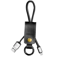 Lightning USB кабель-брелок "Remax Western" 33cm чорний для iPhone / iPod / iPad