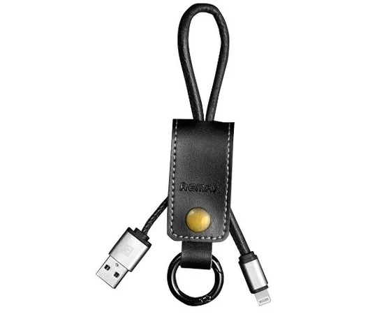 Lightning USB кабель-брелок "Remax Western" 33cm черный для iPhone/iPod/iPad