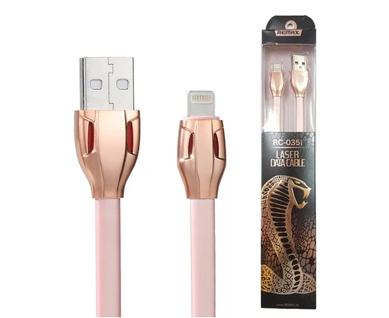 Lightning USB кабель "Remax Cobra" 1m Rose Gold для iPhone/iPod/iPad