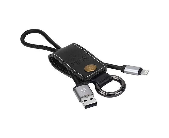 Lightning USB кабель-брелок "Remax Western" 33cm черный для iPhone/iPod/iPad