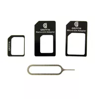 Комплект перехідників "Griffin" для Nano / Micro SIM + iСкрепка