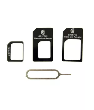 Комплект переходников "Griffin" для Nano/Micro SIM + iСкрепка Комплект переходников "Griffin" для Nano/Micro SIM + iСкрепка