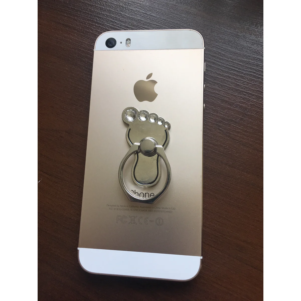 Кільце-тримач "Нога" срібне для iPhone