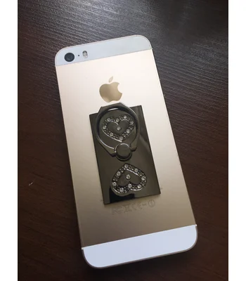 Кольцо-держатель "Сердечки" черное для iPhone