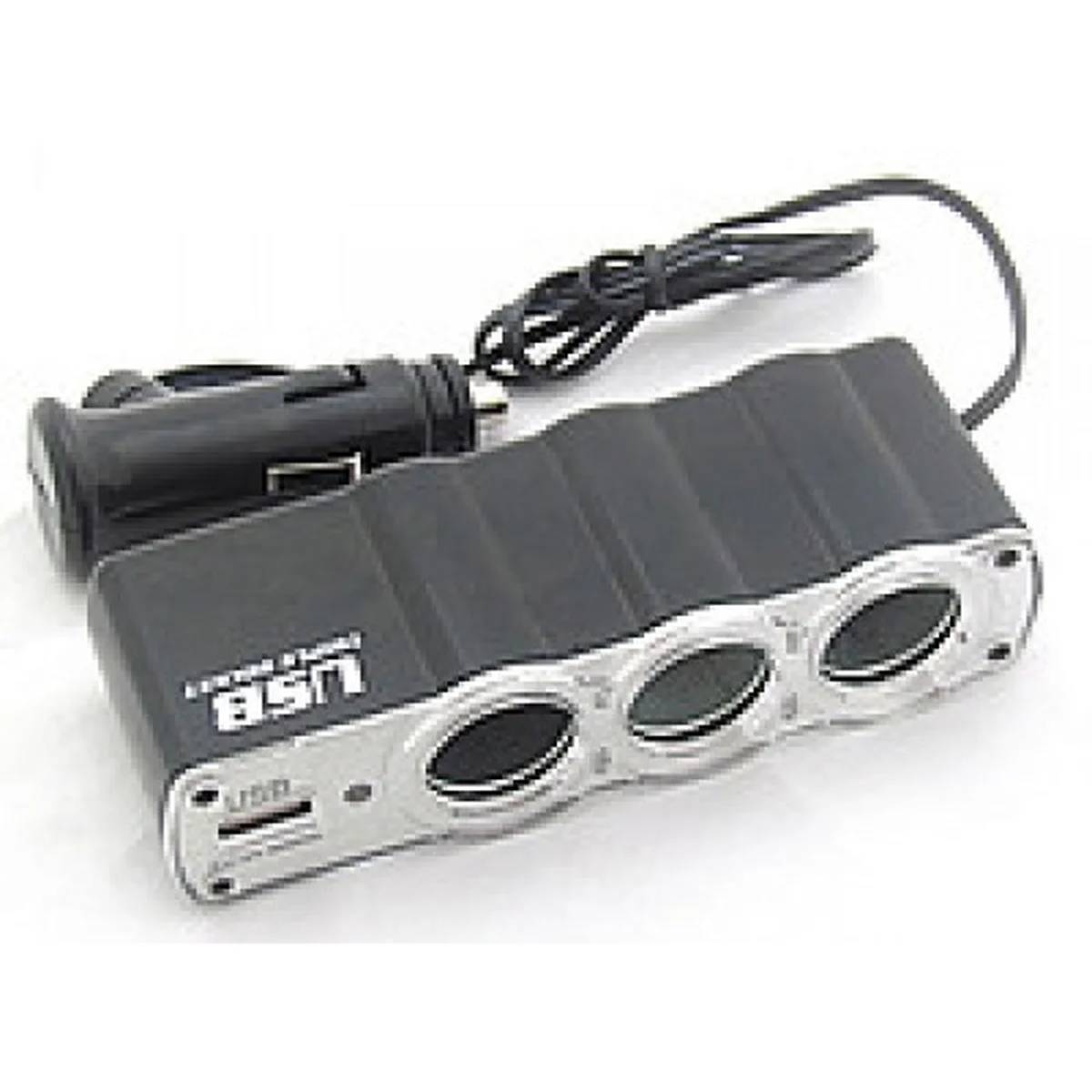 АЗП трійник + USB 1A чорний