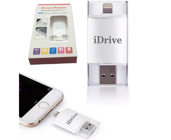 iDRIVE 32GB / Флешка для iPhone / Флеш накопитель для iPad / Lightning + USB + microUSB