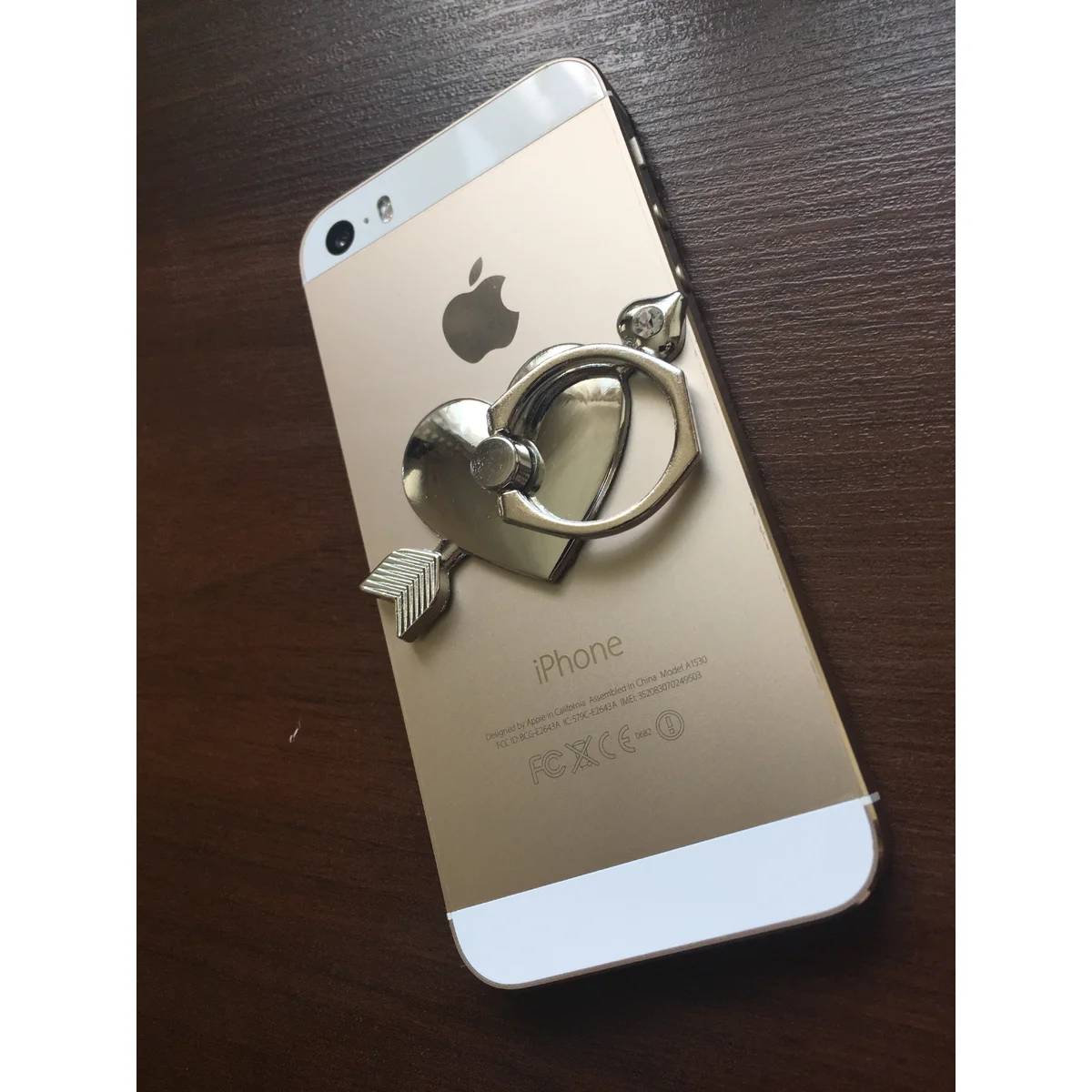 Кільце-тримач "Серце" срібне для iPhone