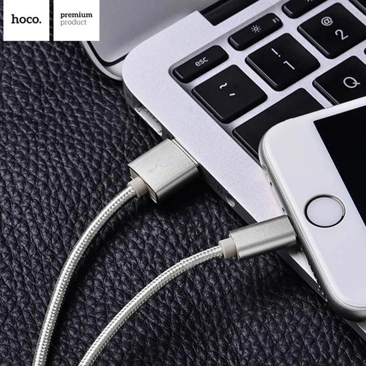Lightning USB кабель "Hoco" x2 сірий 1m для iPhone / iPod / iPad