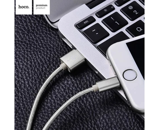 Lightning USB кабель "Hoco" x2 серый 1m для iPhone/iPod/iPad