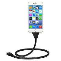 Lightning USB кабель-держатель "Flexible" черный 0.5m для iPhone/iPod/iPad