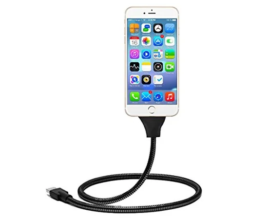 Lightning USB кабель-держатель "Flexible" черный 0.5m для iPhone/iPod/iPad