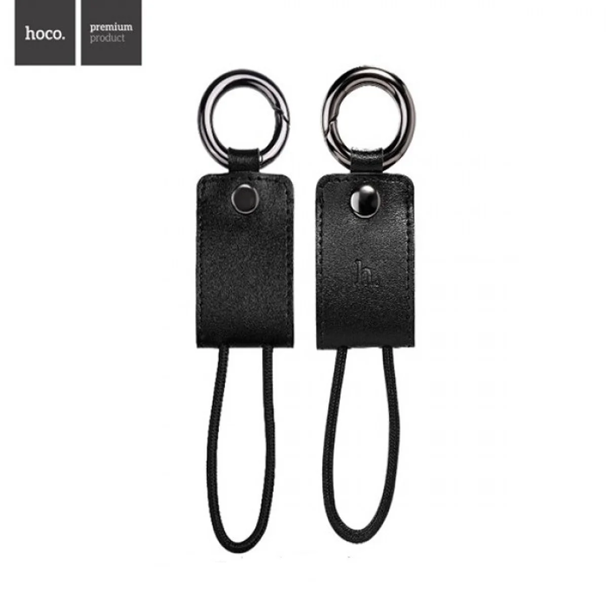 Lightning USB кабель-брелок "Hoco" UPL19 чорний для iPhone / iPod / iPad