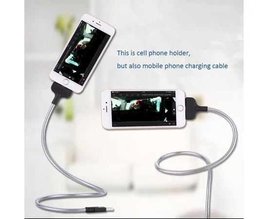 Lightning USB кабель-тримач "Flexible" срібний 0.5m для iPhone / iPod / iPad