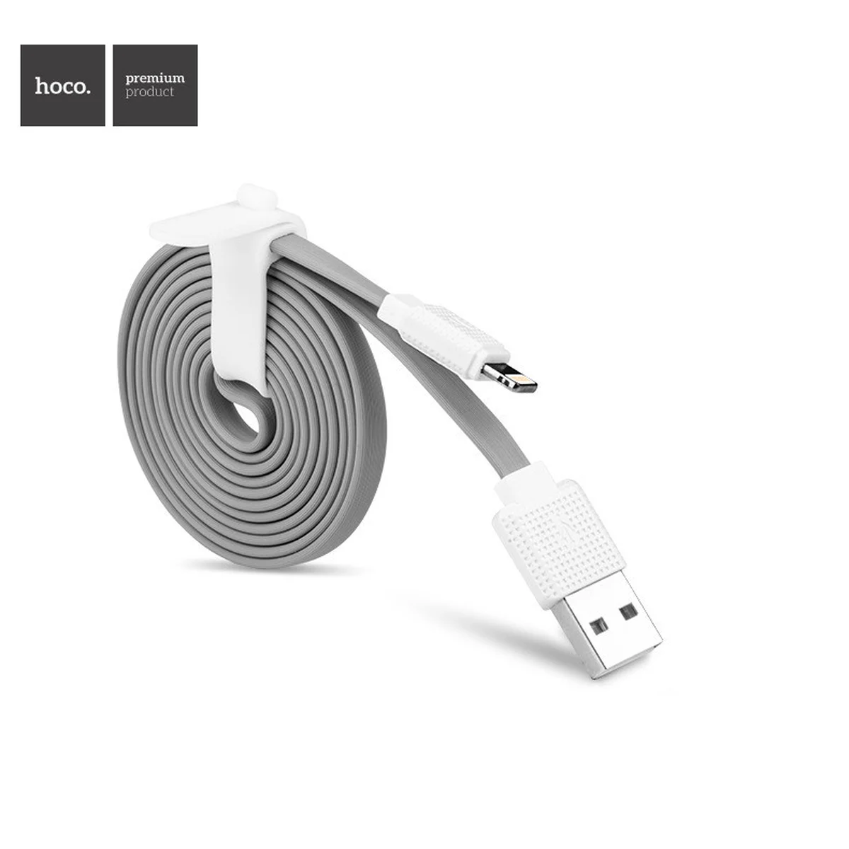 Lightning USB кабель "Hoco" UPL18 серый 1.2m для iPhone/iPod/iPad