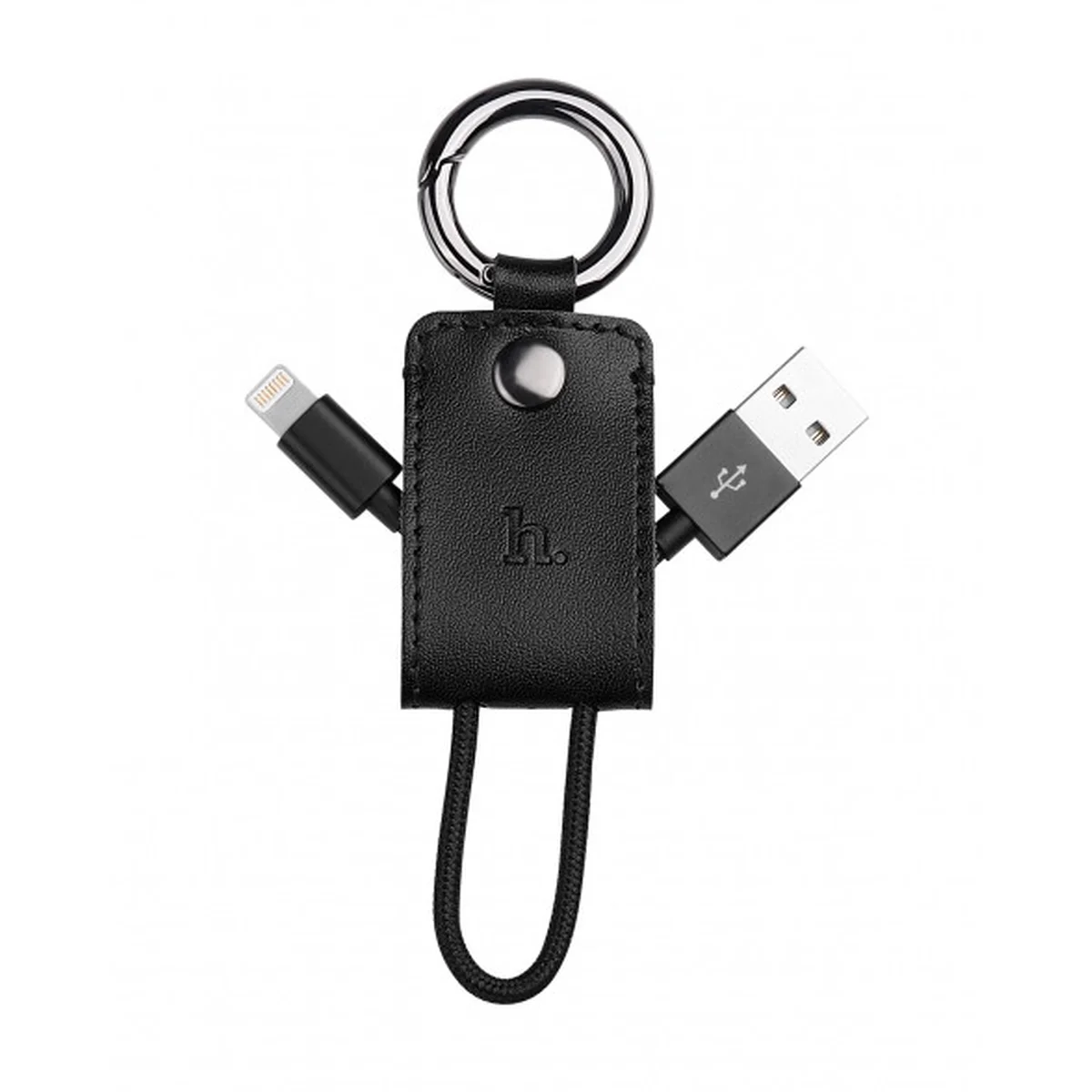 Lightning USB кабель-брелок "Hoco" UPL19 чорний для iPhone / iPod / iPad