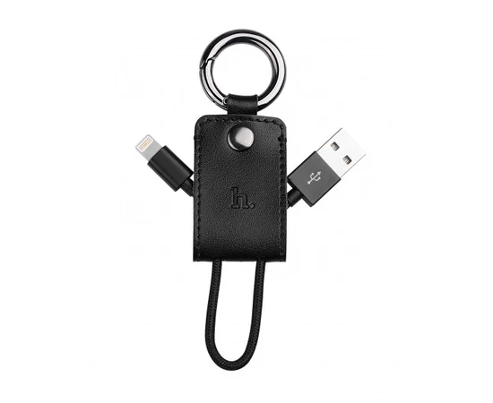 Lightning USB кабель-брелок "Hoco" UPL19 черный для iPhone/iPod/iPad