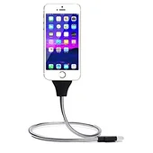 Lightning USB кабель-держатель "Flexible" серебряный 0.5m для iPhone/iPod/iPad