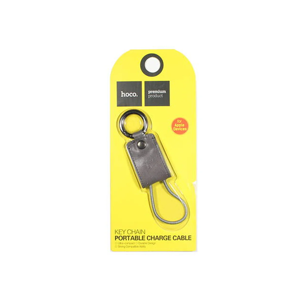 Lightning USB кабель-брелок "Hoco" UPL19 сірий для iPhone / iPod / iPad
