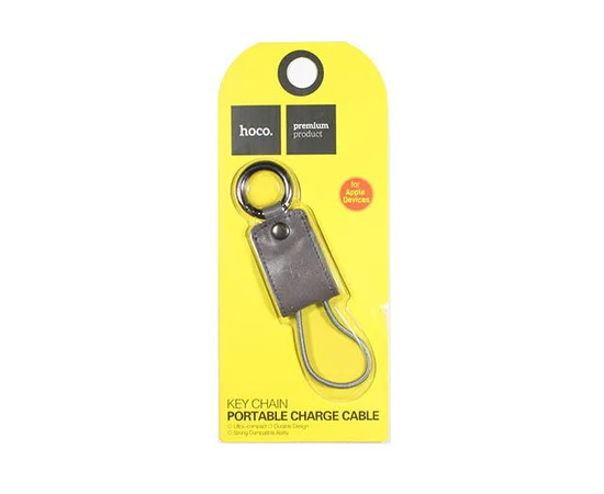 Lightning USB кабель-брелок "Hoco" UPL19 серый для iPhone/iPod/iPad
